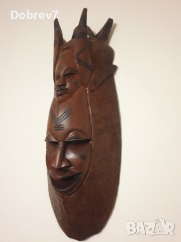 Дървена маска ръчна изработка, снимка 6 - Други ценни предмети - 39962420