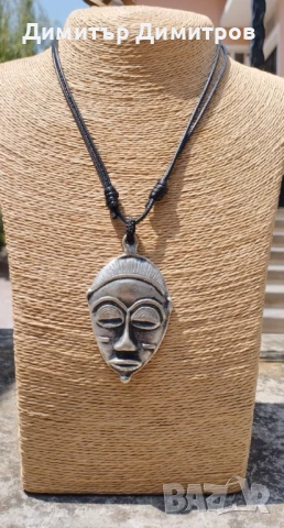 Колие с афрриканска маска. Бижута Луди гъби., снимка 1