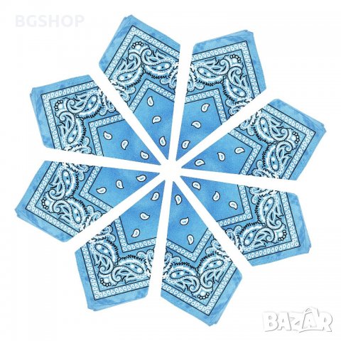 Бандана - Хип Хоп шал - Светло син , снимка 4 - Шалове - 28420383