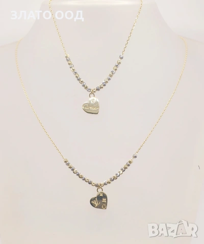 Златни колиета със сърца 14К, снимка 13 - Колиета, медальони, синджири - 53389777