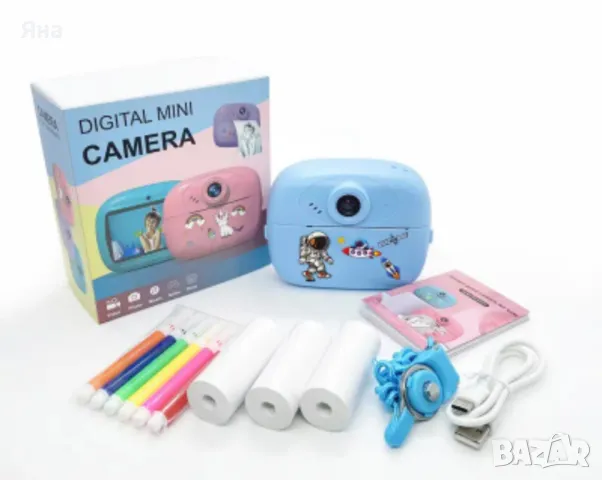 Детски фотоапарат за моментни снимки, с 2 камери, видео и запис, идея за подарък, снимка 1