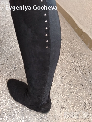 високи чизми 39 номер черно ниска платформа , снимка 8 - Дамски ботуши - 52287620