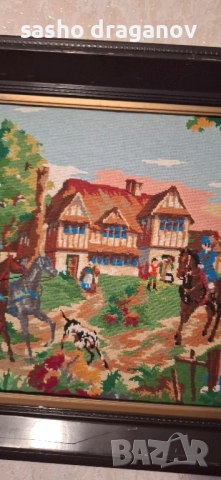 Голям гоблен - ръчно шит, снимка 9 - Други ценни предмети - 52320486