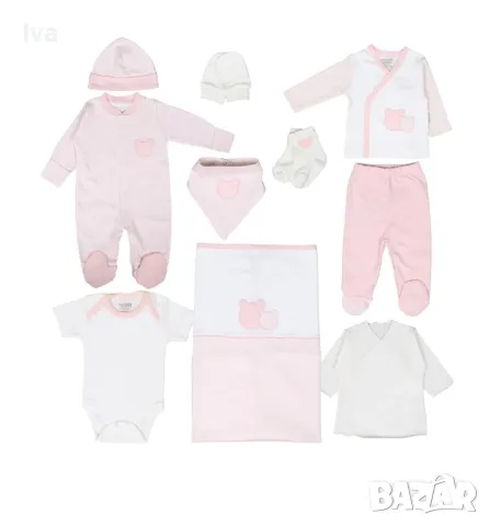 Комплект за изписване за момиче 0-3 месеца мече мечета , снимка 3 - Комплекти за бебе - 49577480