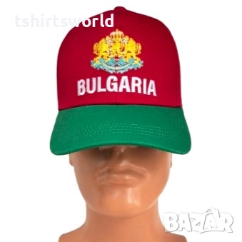 Нова шапка с козирка България в червен цвят, снимка 3 - Шапки - 51679451