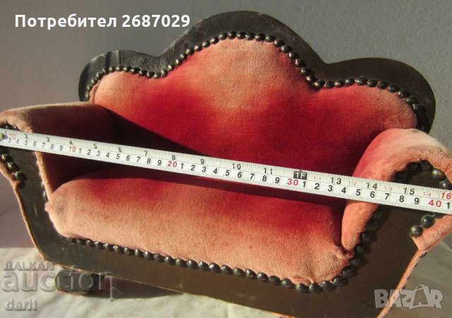 диван седалка за кукли играчка антика мека мебел, снимка 3 - Колекции - 28940585