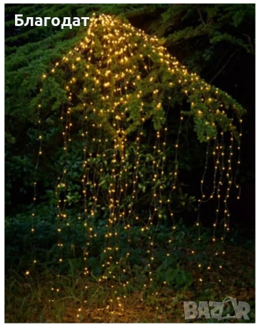 Декоративен сноп от 200 LED светлини, 100-240 V с щепсел, топло бяла светлина. Създайте магия и уют , снимка 10 - Декорация за дома - 52468361