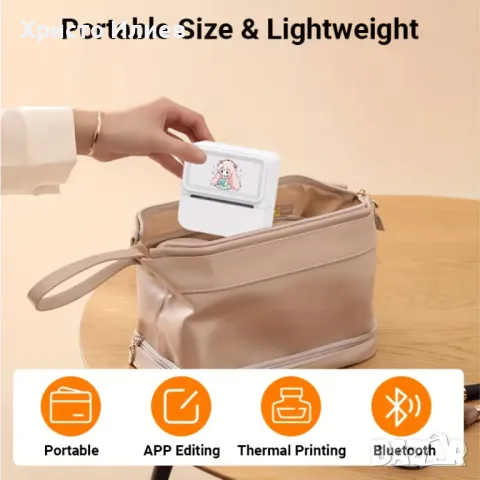 Принтер за етикети бележки Термопринтер Мини принтер без мастило, снимка 9 - Принтери, копири, скенери - 50268412