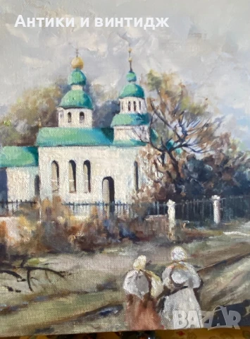 Маслена картина Руски сюжет платно, снимка 3 - Картини - 50706266