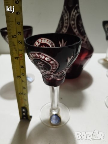 Кристални чаши с графа цветен червен кристал , снимка 4 - Колекции - 44018929