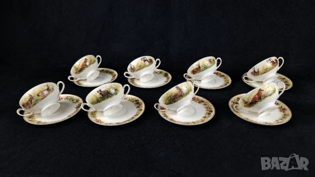 На части! Ловен сервиз с дивеч за кафе и храна за 8 човека - Kaiser, снимка 2 - Сервизи - 52398140