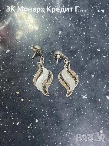 Сребърни обеци, снимка 2 - Обеци - 49550500