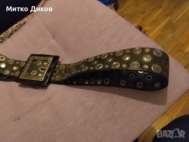 Just Cavalli оригинален колан естествена кожа  с холограм 110см на 40мм ширина, снимка 3 - Колани - 43855209