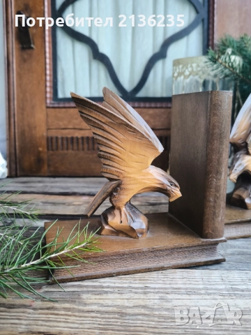 Дървени стопери за книги Орли, снимка 4 - Антикварни и старинни предмети - 52817506