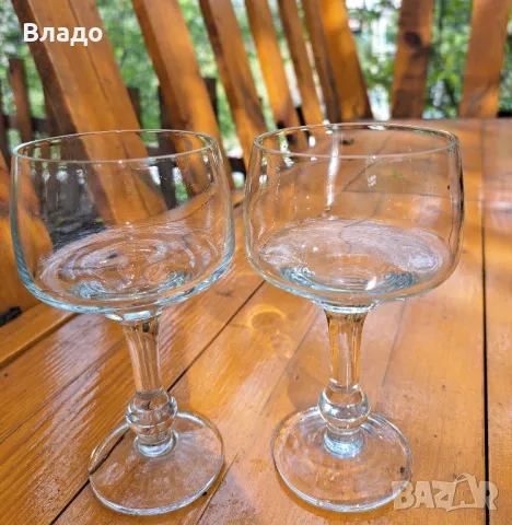 Две стари стъклени чаши , снимка 1