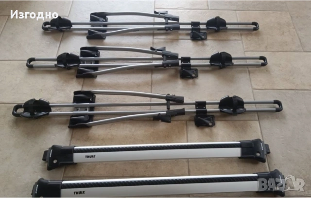 3 броя Thule Freeride 532 вело багажници за наоречни греди, снимка 4 - Аксесоари и консумативи - 53246574