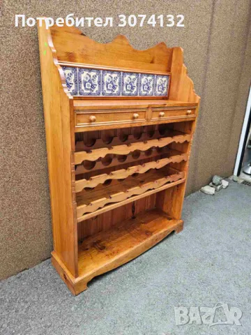 Шкаф за вино изработен изцяло от дърво, снимка 5 - Шкафове - 49668111