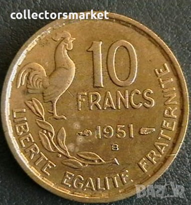 10 франка 1951 В, Франция