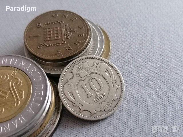 Монета - Австро-Унгария - 10 хелера | 1893г., снимка 1 - Нумизматика и бонистика - 40377146
