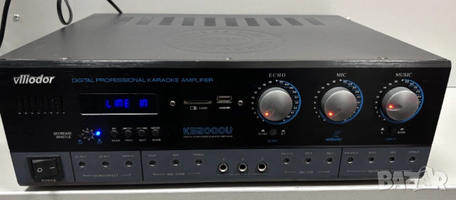 Караоке усилвател VLLIODOR KB-2000U  с вграден Bluetooth, USB, SD CARD