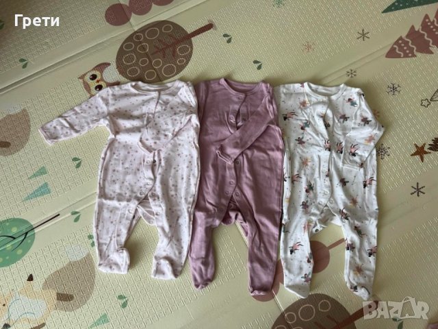 Бебешки пижами за момиче с дълъг ръкав, 3-6 месеца, ръст 68 см, снимка 1 - Бебешки пижами - 43786946