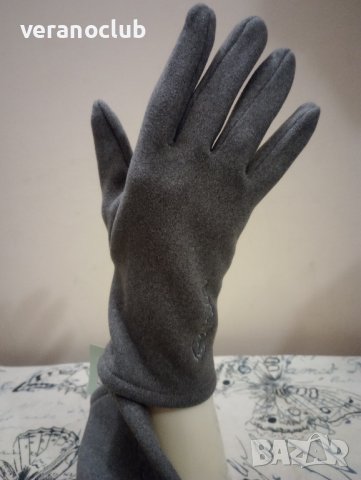 Дамски ръкавици Текстил Сиви Елегантни, снимка 3 - Ръкавици - 43661847