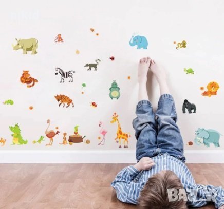 Джунгла много Диви Животни стикер постер лепенка за стена и мебел детска самозалепващ, снимка 5 - Други - 27276618