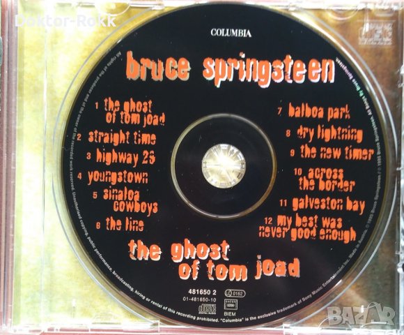 Bruce Springsteen – The Ghost Of Tom Joad (1995, CD), снимка 3 - CD дискове - 39805684