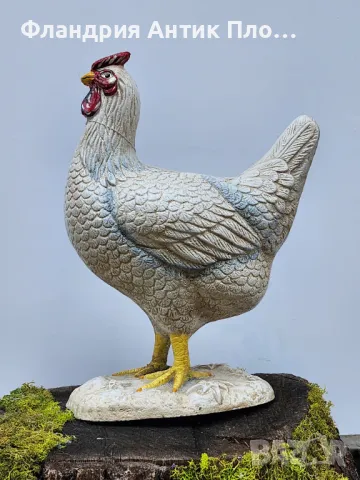 Чугунена скулптура на кокошка , снимка 4 - Градински мебели, декорация  - 46363617