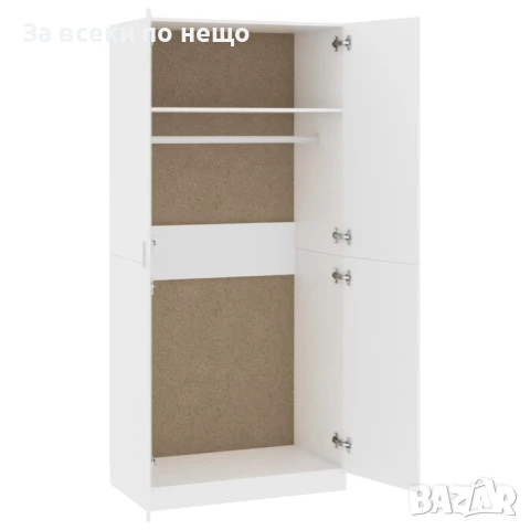 Гардероб, бял, 90x52x200 см, ПДЧ Код P893, снимка 5 - Гардероби - 50994334