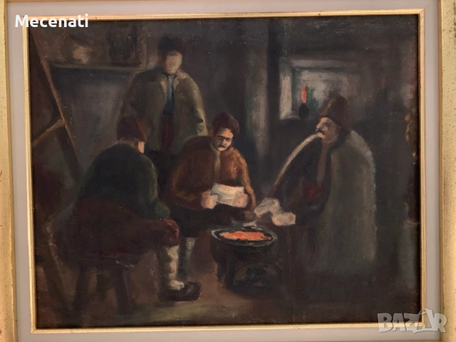 Христо Лозев (1883-1970) " Завера" - масло, снимка 4 - Картини - 53111003