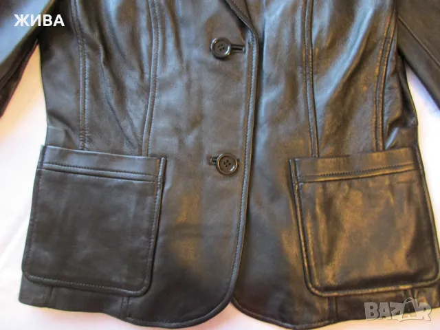 MISSION ЕСТЕСТВЕНА КОЖА черно дамско сако, снимка 5 - Сака - 49685412