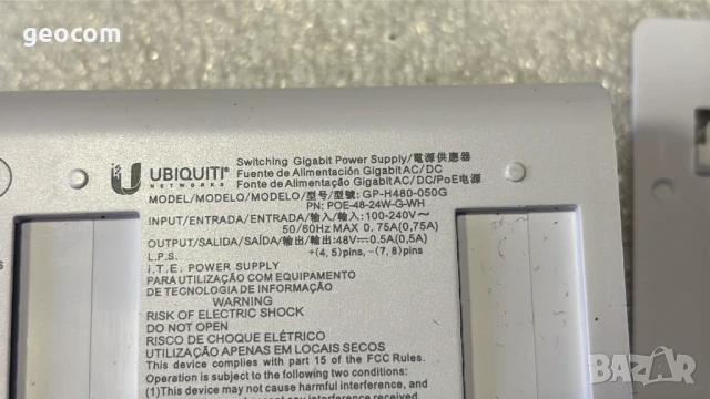 Ubiquiti Networks GP-H480-050G PoE адаптер 48V/24W, снимка 5 - Мрежови адаптери - 50888924