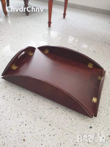 Винтидж помощна дървена масичка на колела/маса-табла за сервиране 60x70x50см, снимка 11 - Маси - 51439731