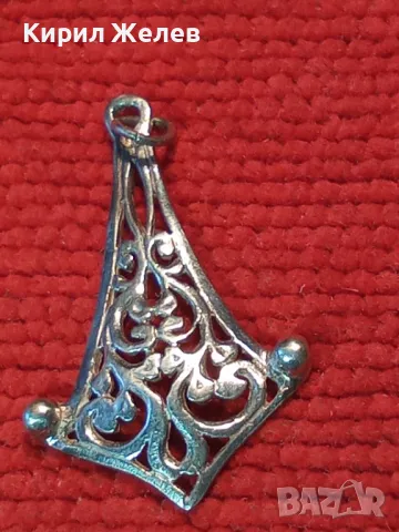 СТАРИНЕН АЖУРЕН ФЛОРАЛЕН СРЕБЪРЕН ПЕНДАНТ СРЕБРО ВИСОКА ПРОБА ХУДОЖЕСТВЕНА РЪЧНА ИЗРАБОТКА 48936, снимка 10 - Антикварни и старинни предмети - 49757316