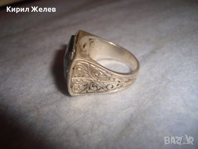 СКЪПОЦЕНЕН СТИЛНО РЪЧНО ОРНАМЕНТИРАН СРЕБЪРЕН ПРЪСТЕН СРЕБРО 925 МАЙСТОРСКА ЮВЕЛИРНА ИЗРАБОТКА 32631, снимка 8 - Пръстени - 38381256