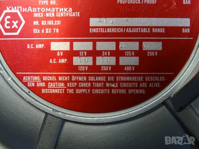 пресостат BARKSDALE Pressure Switch B2X-M72SS-EX, снимка 7 - Резервни части за машини - 35095237