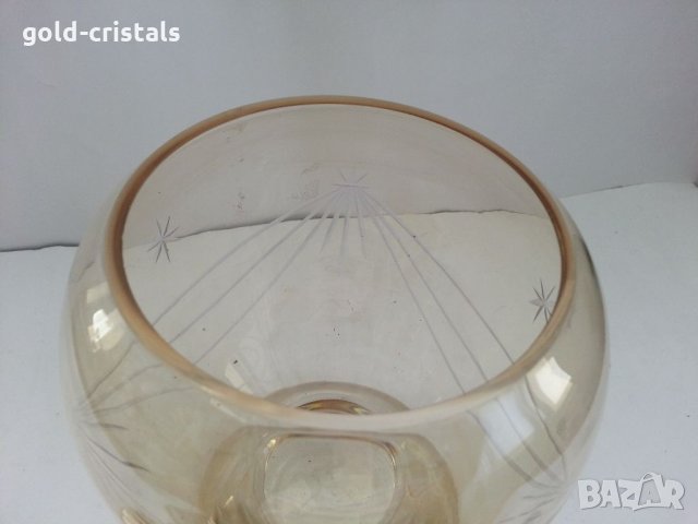  стъклена купа буркан с капак цветно стъкло , снимка 4 - Антикварни и старинни предмети - 33117275
