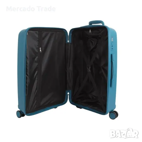 Куфар с колелца Mercado Тrade, 33л., Син, снимка 7 - Куфари - 47662334