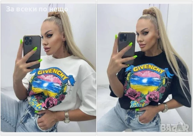 Givenchy Дамска Тениска👚Дамска Блуза С Къс Ръкав Живенши - 2 Налични Цвята Код LFS576, снимка 1