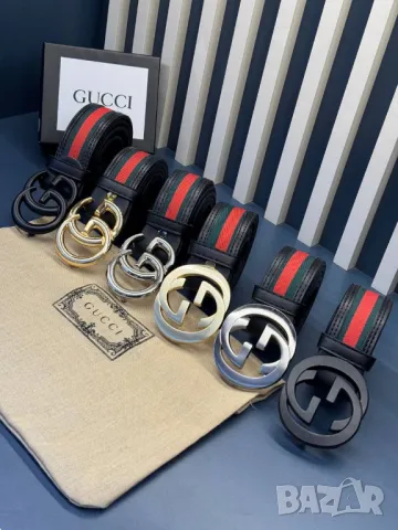 колани от естествена кожа в кутия gucci 4см 