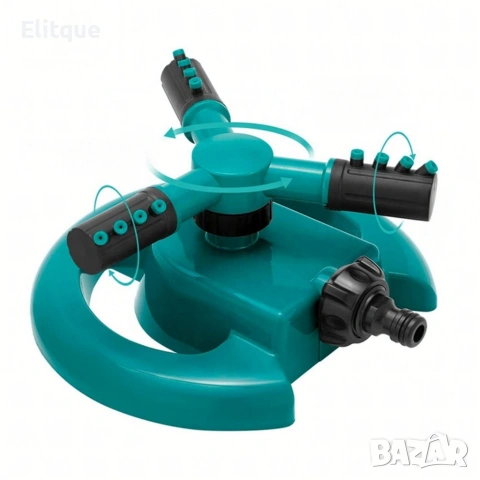 Автоматична градинска пръскачка с 3 регулируеми рамена и 12 дюзи, 360°, снимка 12 - Други инструменти - 53371534