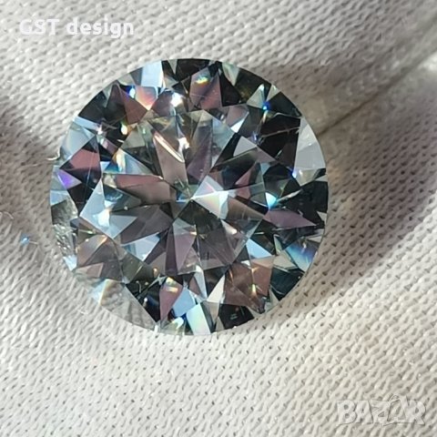 Уникален Огромен 5+ карата Брилянтин Фенси G-H Диамант Мойсанит Diamond Moissanite, снимка 2 - Други - 35414883