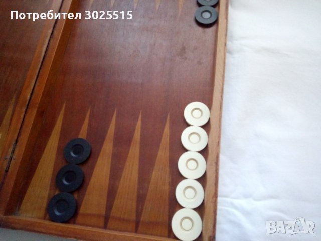 Табла с пулове за игра в дървена кутия, голяма, от старите , снимка 2 - Шах и табла - 43572159