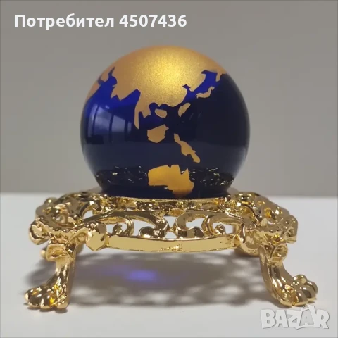 Кристален глобус Земя-глобус Земна сфера със стойка,Астрономически орнамент, снимка 3 - Декорация за дома - 51075693