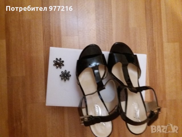 Дамски сандали от естествен лак+подарък стилни обеци, снимка 6 - Сандали - 32321922