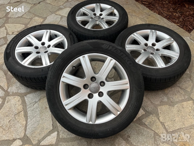 Джанти за Audi 16ки, 5х112, 7J, et42 със зимни гуми 225/55/16, снимка 2 - Гуми и джанти - 52059720