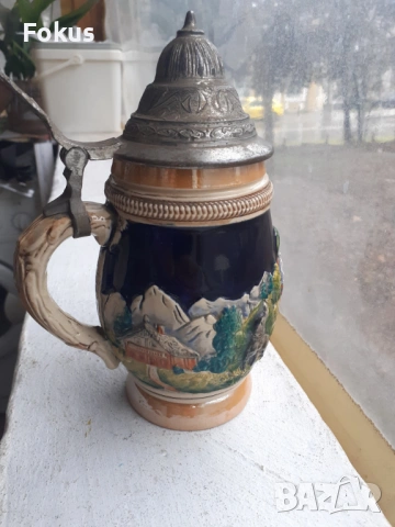 Стара немска халба за бира порцелан, снимка 6 - Антикварни и старинни предмети - 53431695