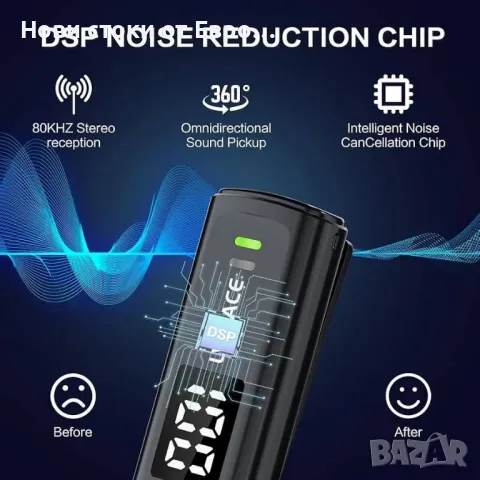 Безжичен петличен микрофон за телефони с USB Type-C портове, 40 часа живот на батерията с, снимка 4 - Микрофони - 49464859