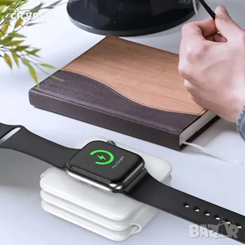 Безжично зарядно устройство, сгъваемо устройство 3 в 1, магнитна станция за зареждане, снимка 7 - Безжични зарядни - 48110305